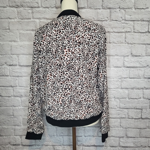 Sanctuary Jacket Havana Bomber Animal Print Zipper Front Side Pockets Size M NWT - Picture 8 of 11